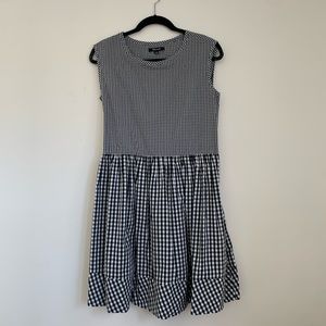 Madewell black and white gingham dress